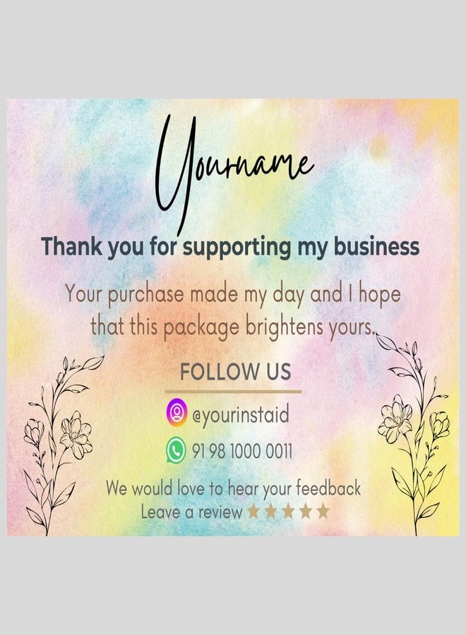 Yellow Nuts Personalized Thank You Cards For Small Business 50 Pcs Purchase Your Order Shopping Greeting Card Tags - Image 1